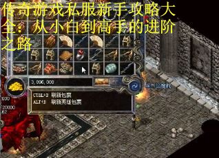 传奇游戏私服新手攻略大全：从小白到高手的进阶之路