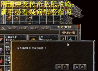 网通中变传奇私服攻略：新手必看疑问解答指南