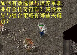 如何有效选择与培养单职业打金传奇符石？属性差异与组合策略有哪些关键点？