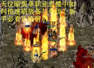天泣暗黑单职业直播中如何快速刷装备与升级？新手必看攻略解析
