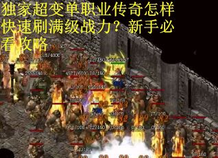 独家超变单职业传奇怎样快速刷满级战力？新手必看攻略