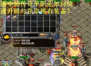 酒中仙传奇单职业如何快速升级与获取稀有装备？