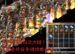 如何制霸玛法大陆?OLSF霸业终极争雄攻略揭秘 如何制霸玛法大陆?OLSF霸业终极争雄攻略揭秘