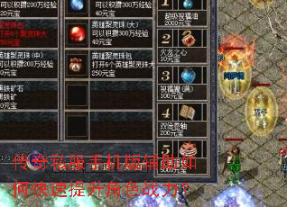 传奇私服手机版辅助如何快速提升角色战力? 传奇私服手机版辅助如何快速提升角色战力?