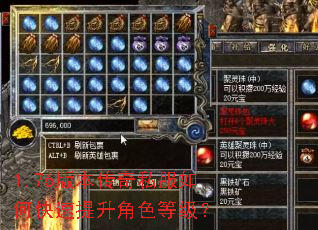 1.76版本传奇私服如何快速提升角色等级? 1.76版本传奇私服如何快速提升角色等级?
