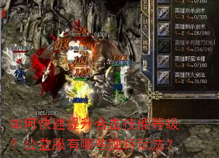 如何快速提升合击技能等级?公益服有哪些独特玩法? 如何快速提升合击技能等级?公益服有哪些独特玩法?