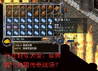 行会封号大全:如何霸气称霸传奇战场? 行会封号大全:如何霸气称霸传奇战场?